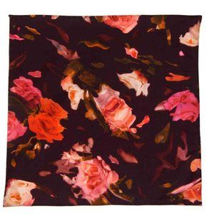 Hand Stitched Italian Tana Lawn Cotton Fabric Pocket Square Roses Pattern Men's